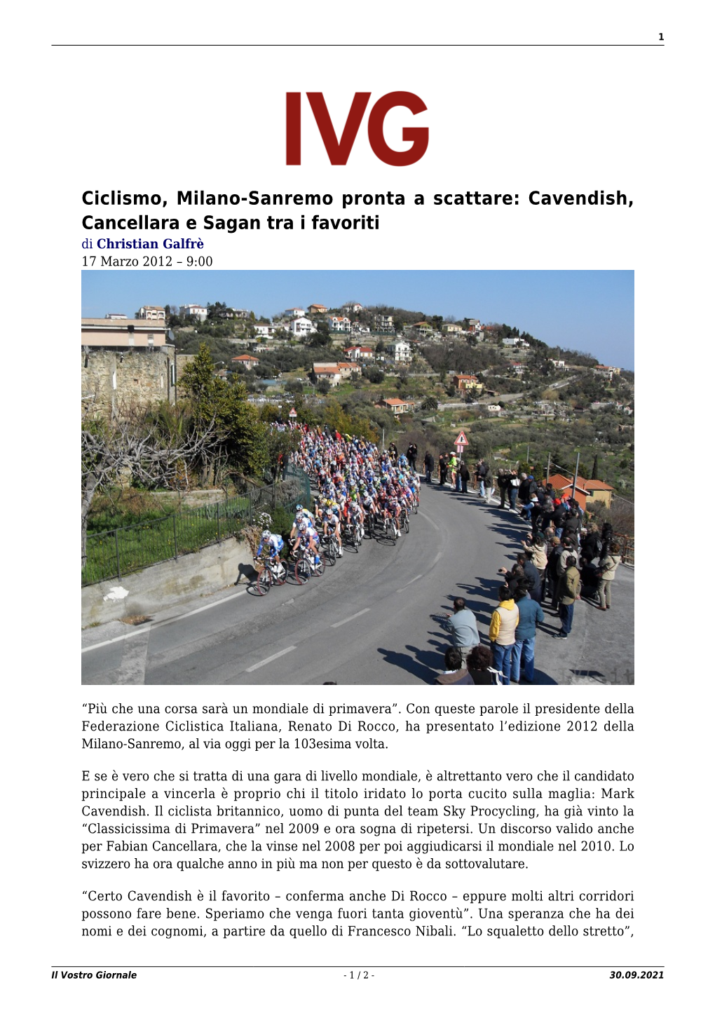 Il Vostro Giornale - 1 / 2 - 30.09.2021 2