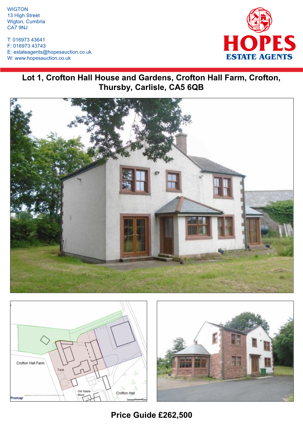 Lot 1, Crofton Hall House and Gardens, Crofton Hall Farm, Crofton, Thursby, Carlisle, CA5 6QB