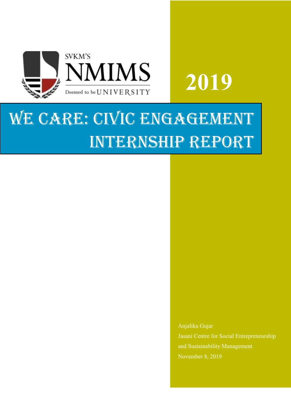 We Care: Civic Engagement Internship Report