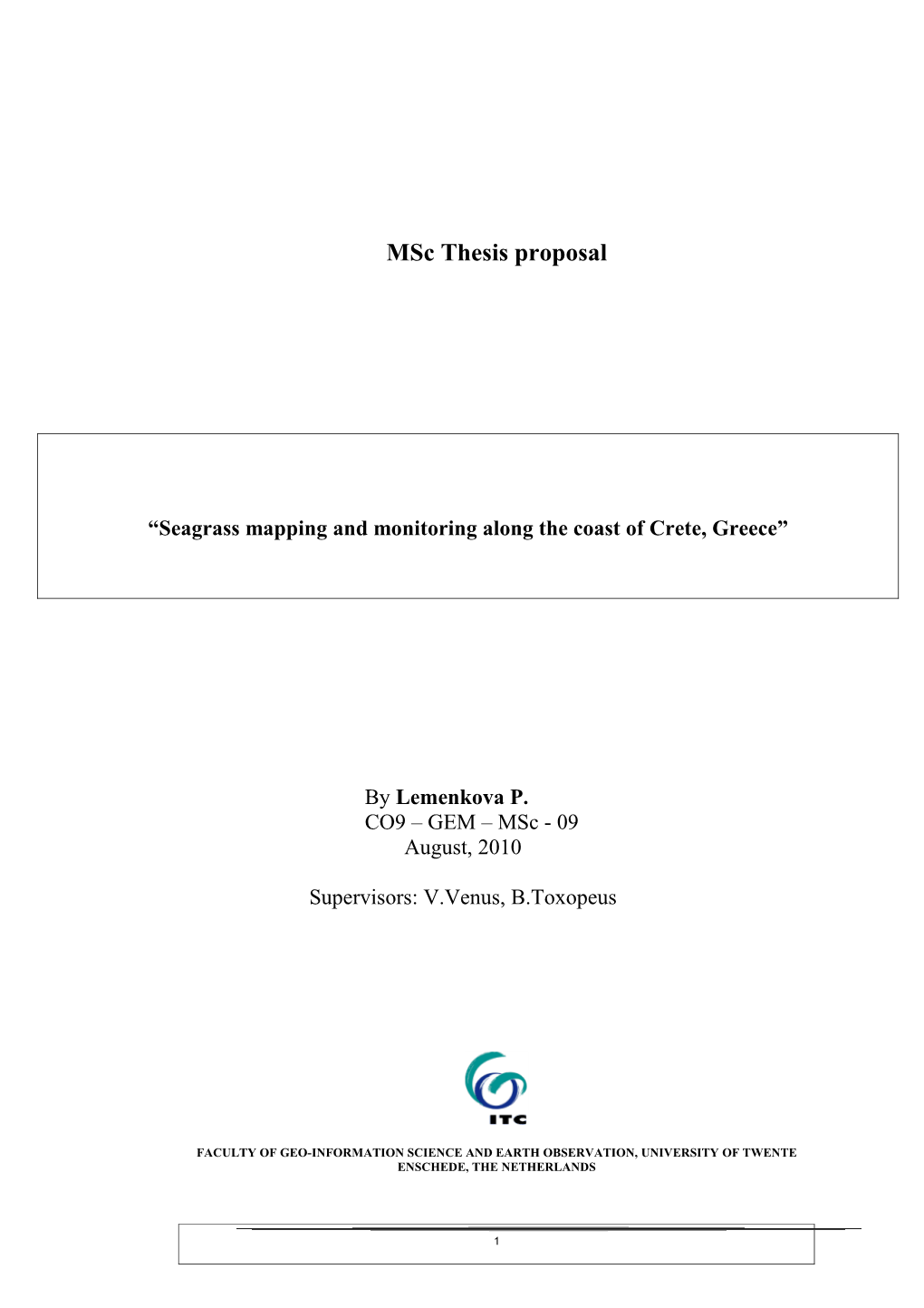 Msc Thesis Proposal