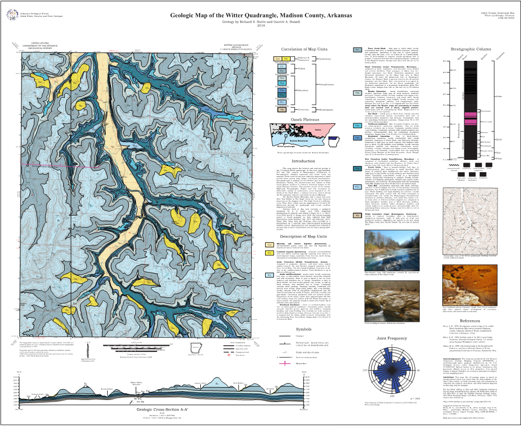 Geologic Map of the Witter Quadrangle, Madison County, Arkansas DGM-AR-00926 Geology by Richard S