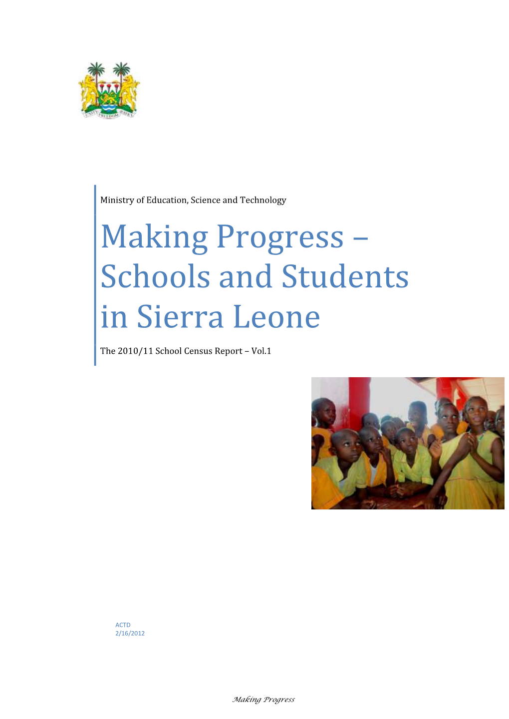 Schools and Students in Sierra Leone