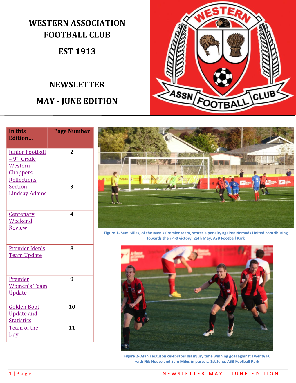 Western Association Football Club Est 1913 Newsletter