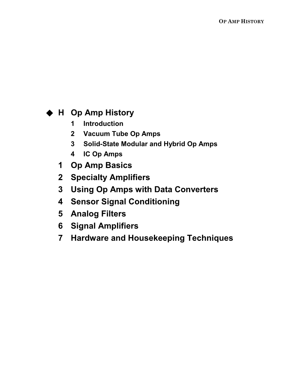 Section H: Op Amp History