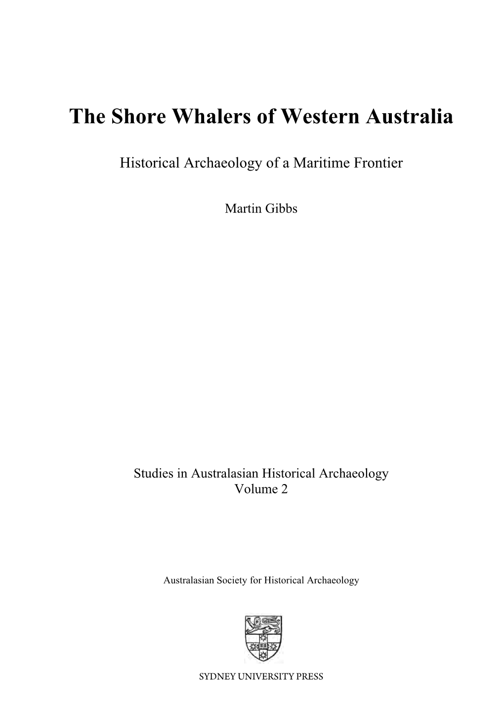 The Shore Whalers of Western Australia