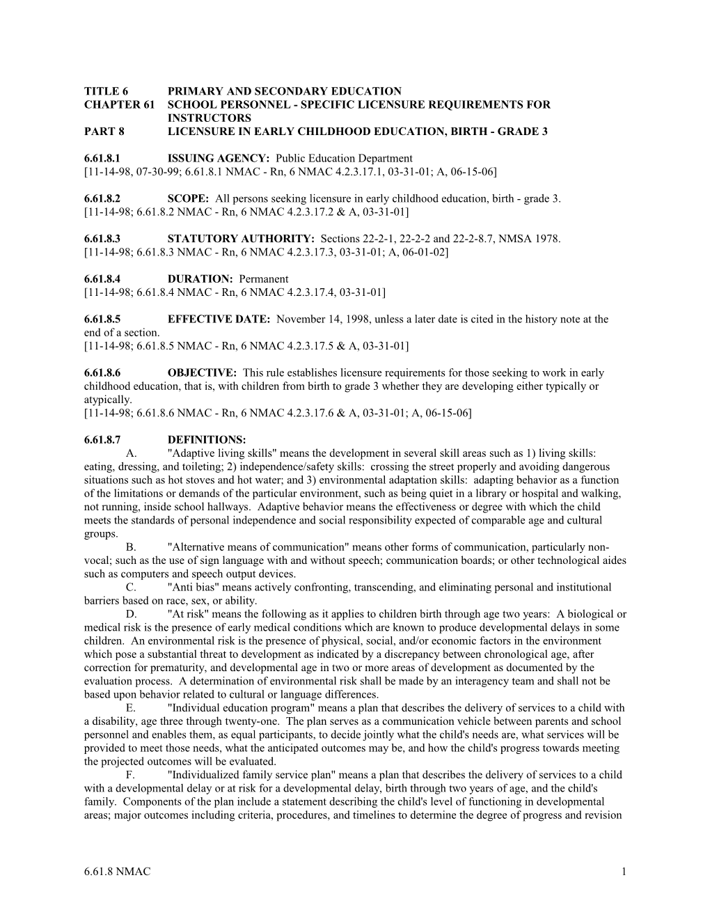 Title 6 Primary and Secondary Education