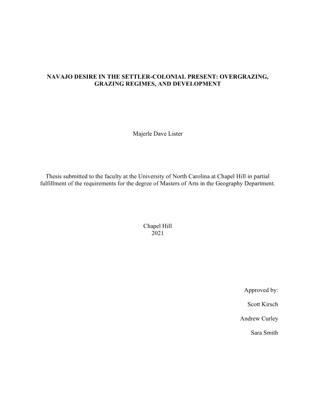 Navajo Desire in the Settler-Colonial Present: Overgrazing, Grazing Regimes, and Development