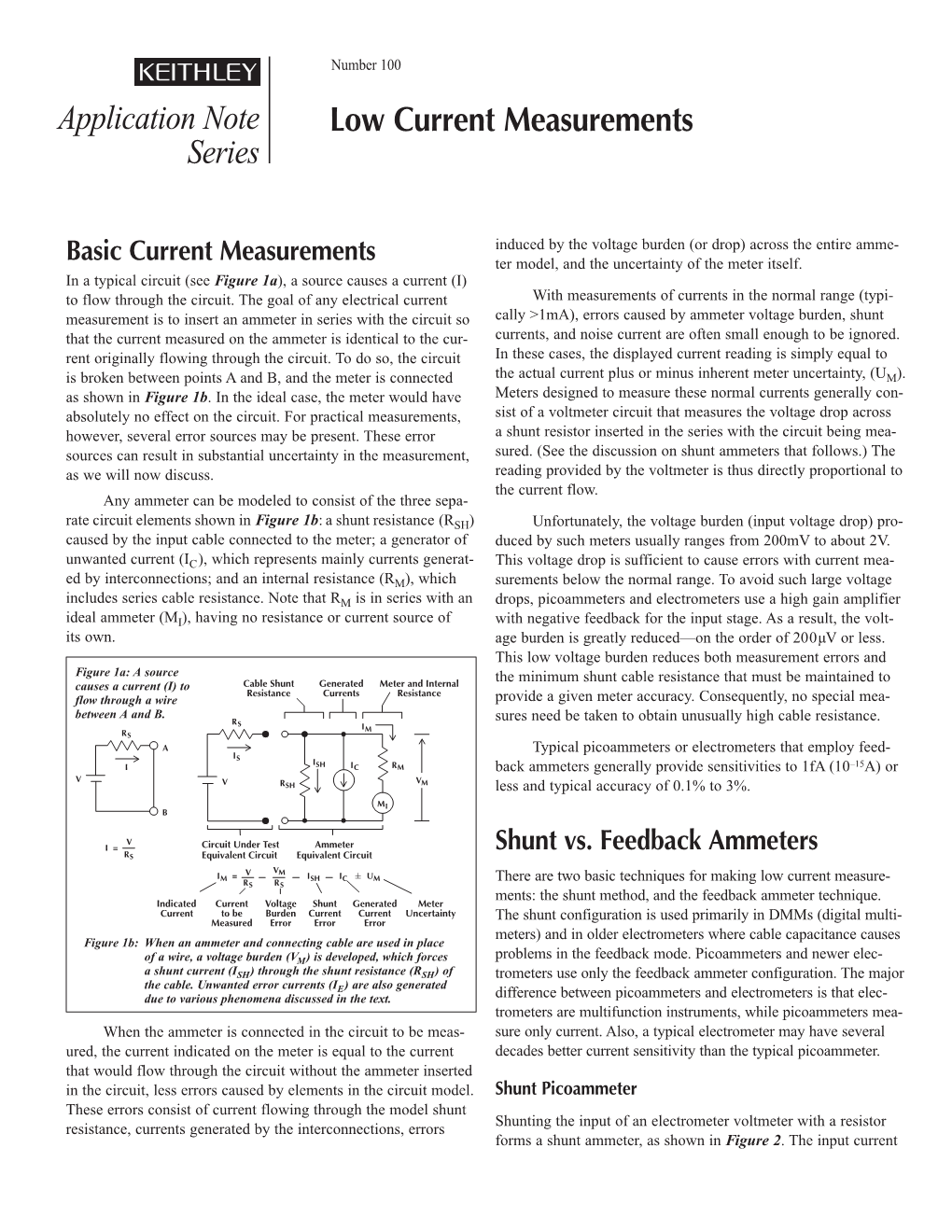 Low Current Measurements Series