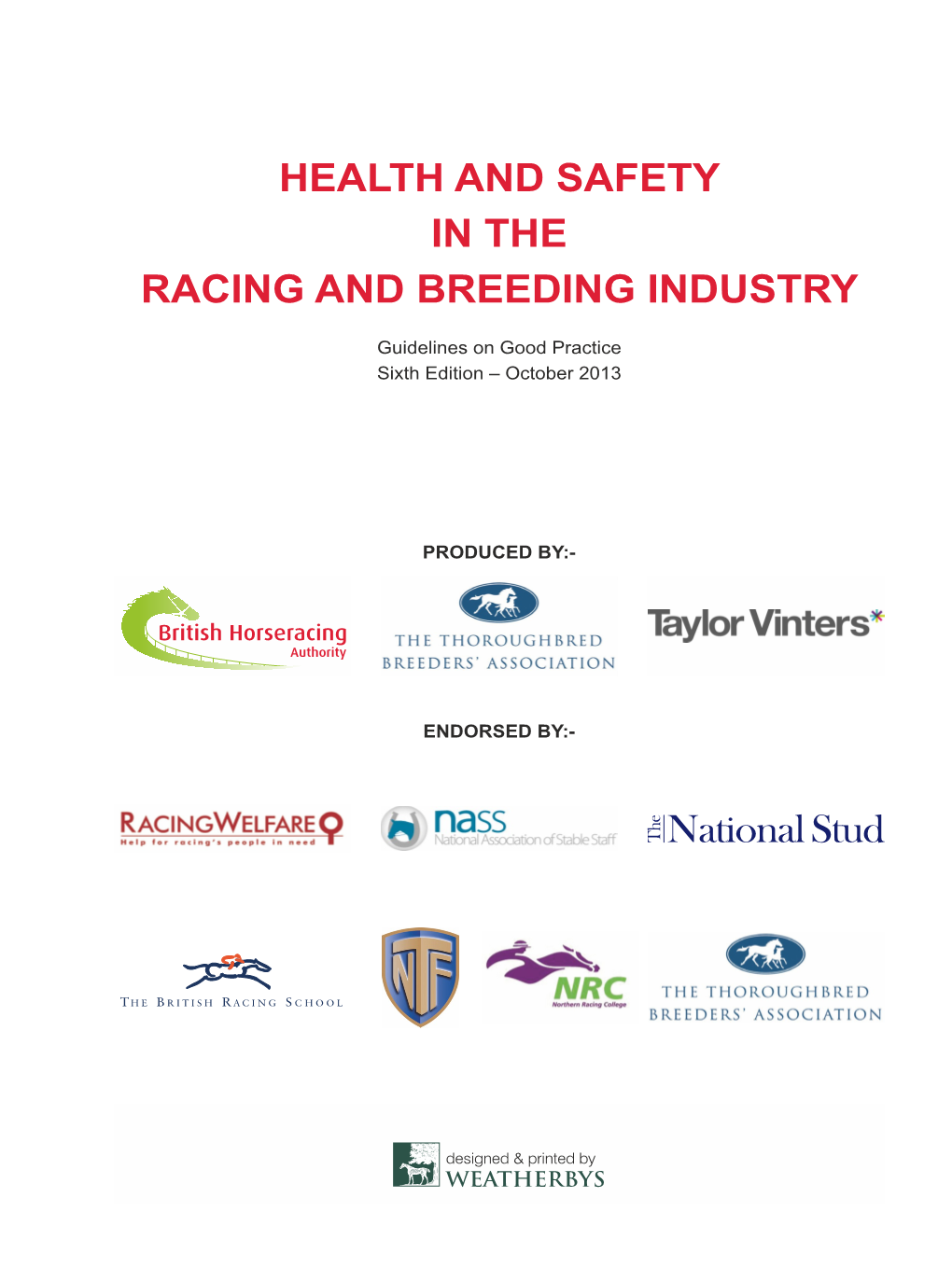 Health and Safety in the Racing and Breeding Industry