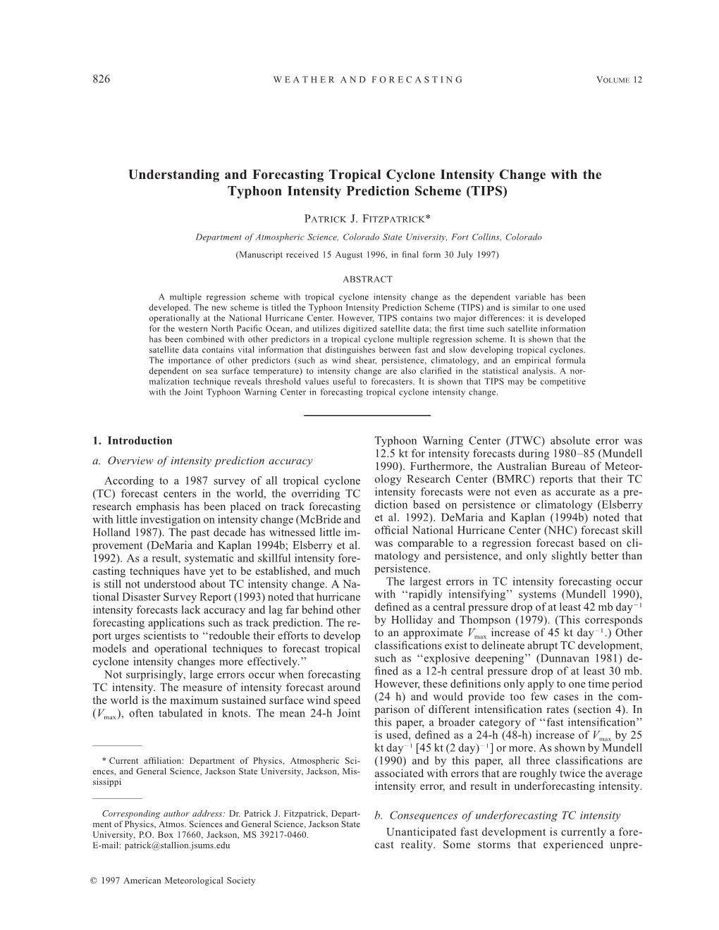 Understanding and Forecasting Tropical Cyclone Intensity Change with the Typhoon Intensity Prediction Scheme (TIPS)