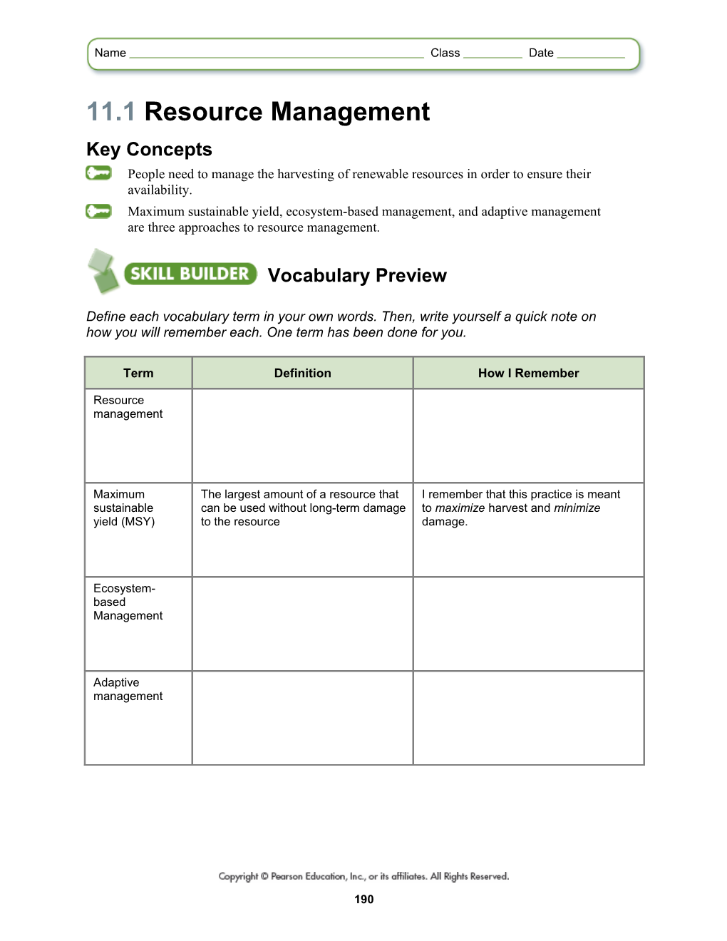 11.1 Resource Management