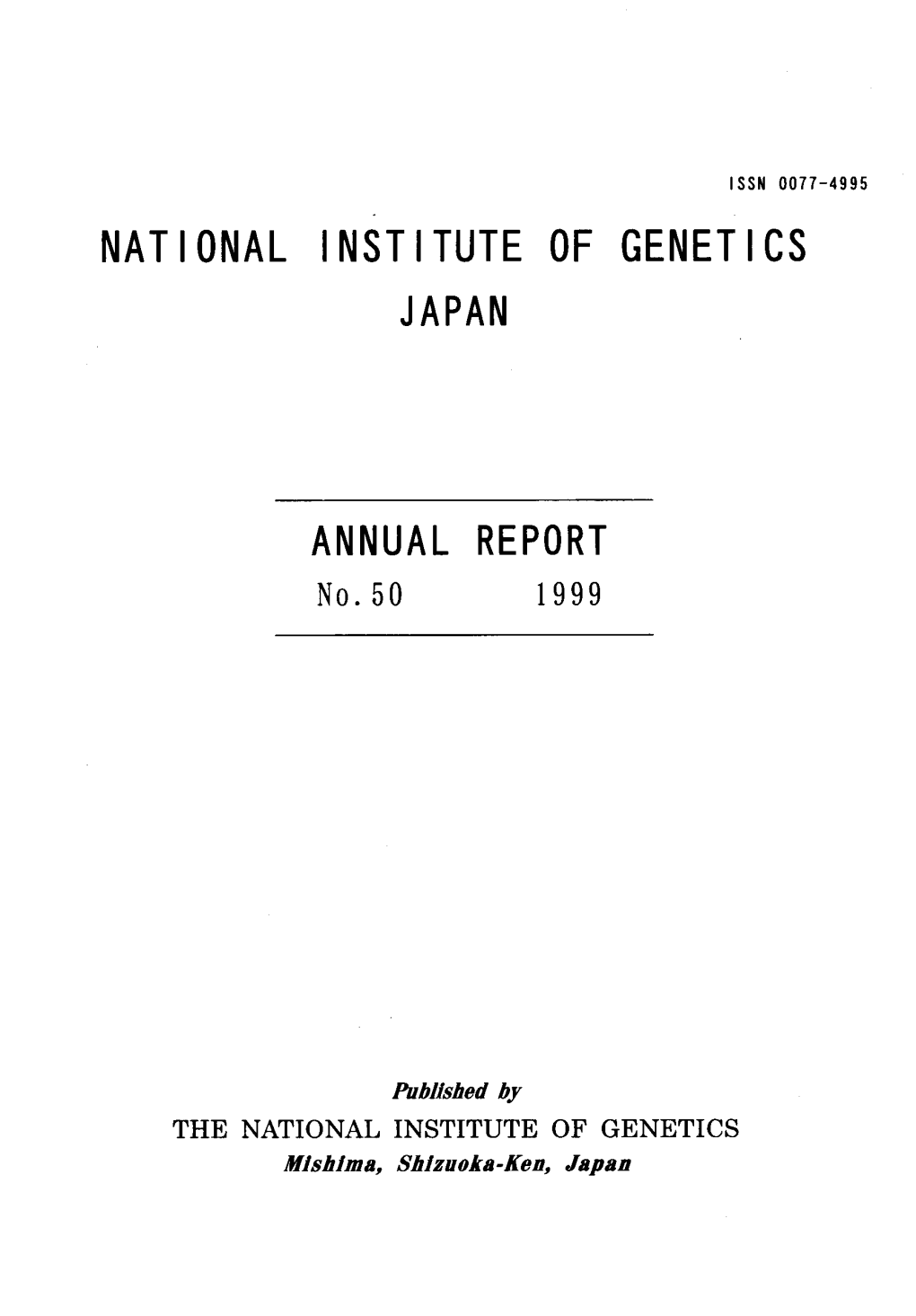 National Institute of Genetics Japan