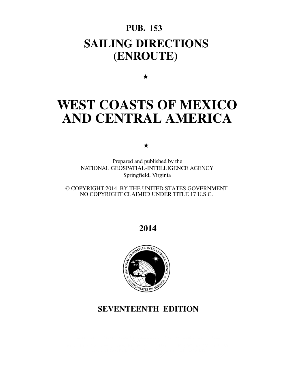 West Coasts of Mexico and Central America