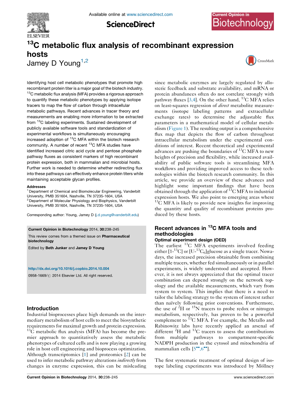 13C Metabolic Flux Analysis of Recombinant Expression Hosts