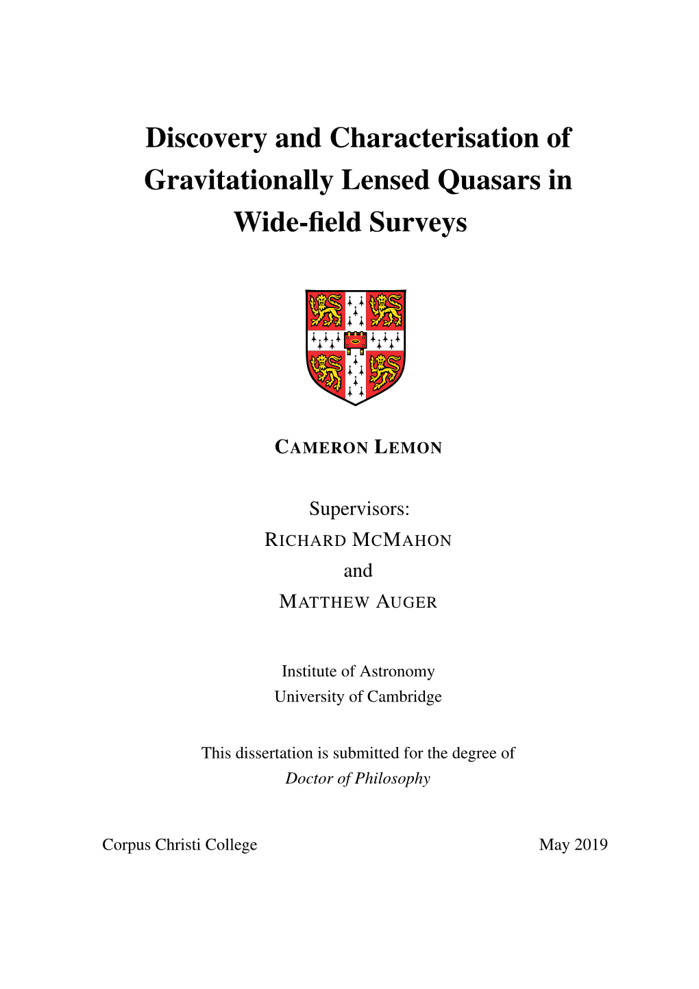 Discovery and Characterisation of Gravitationally Lensed Quasars in Wide-Field Surveys