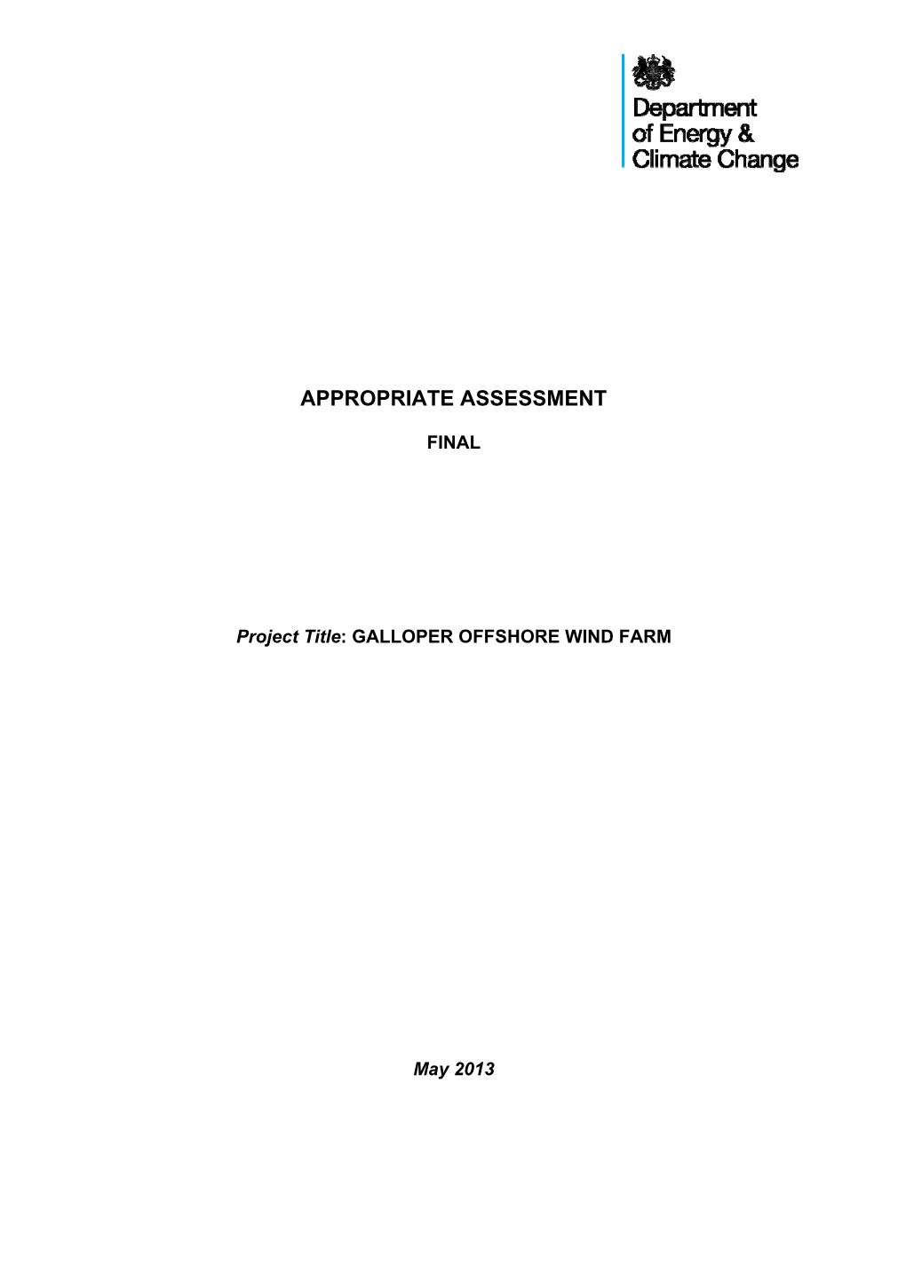 Record of Appropriate Assessment Undertaken