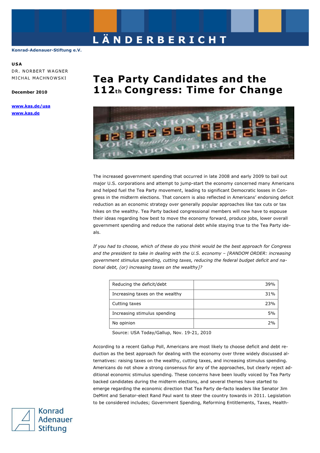 Tea Party Candidates and the 112Th Congress