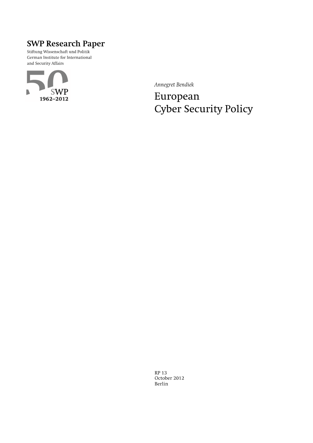 European Cyber Security Policy