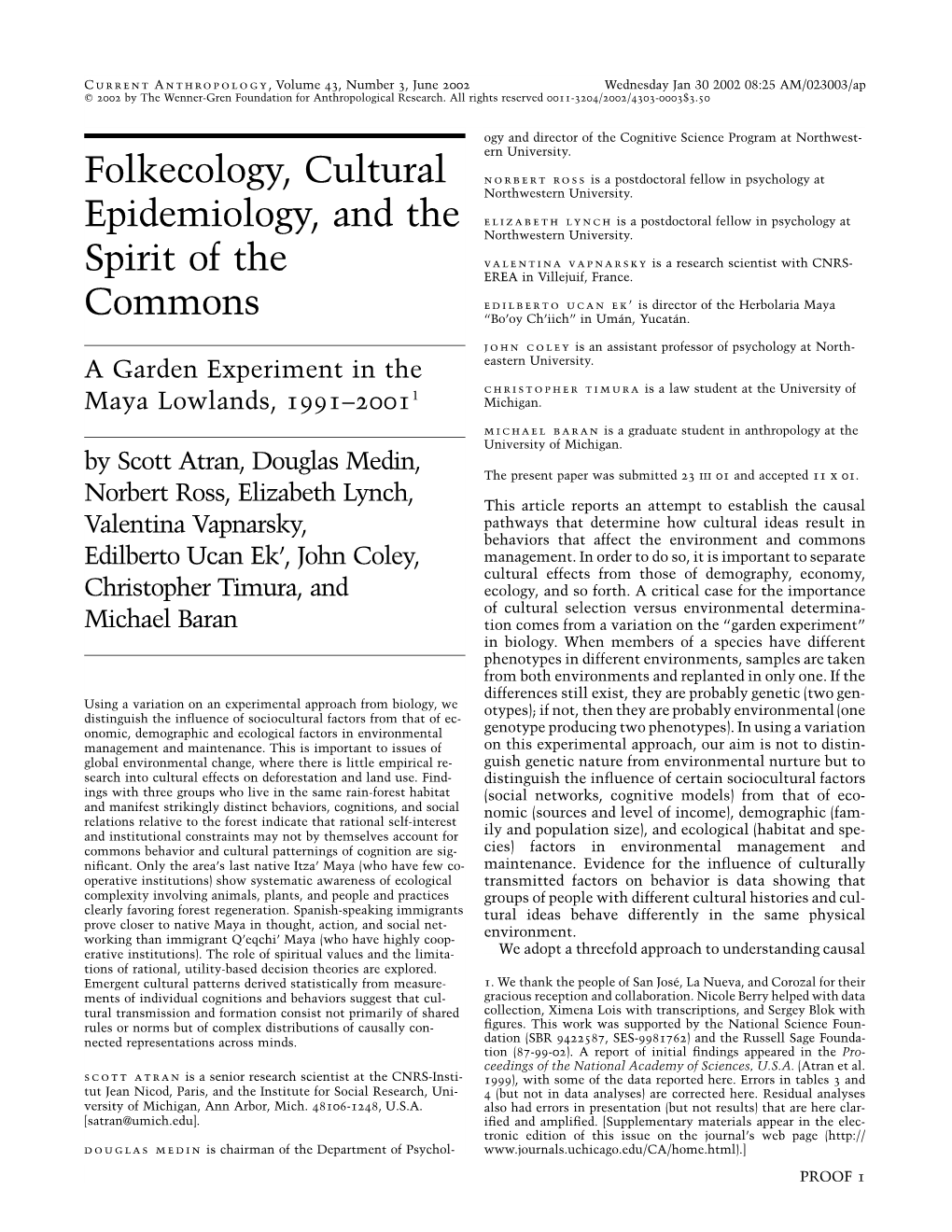 Folkecology, Cultural Epidemiology, and the Commons Spirit F PROOF 3