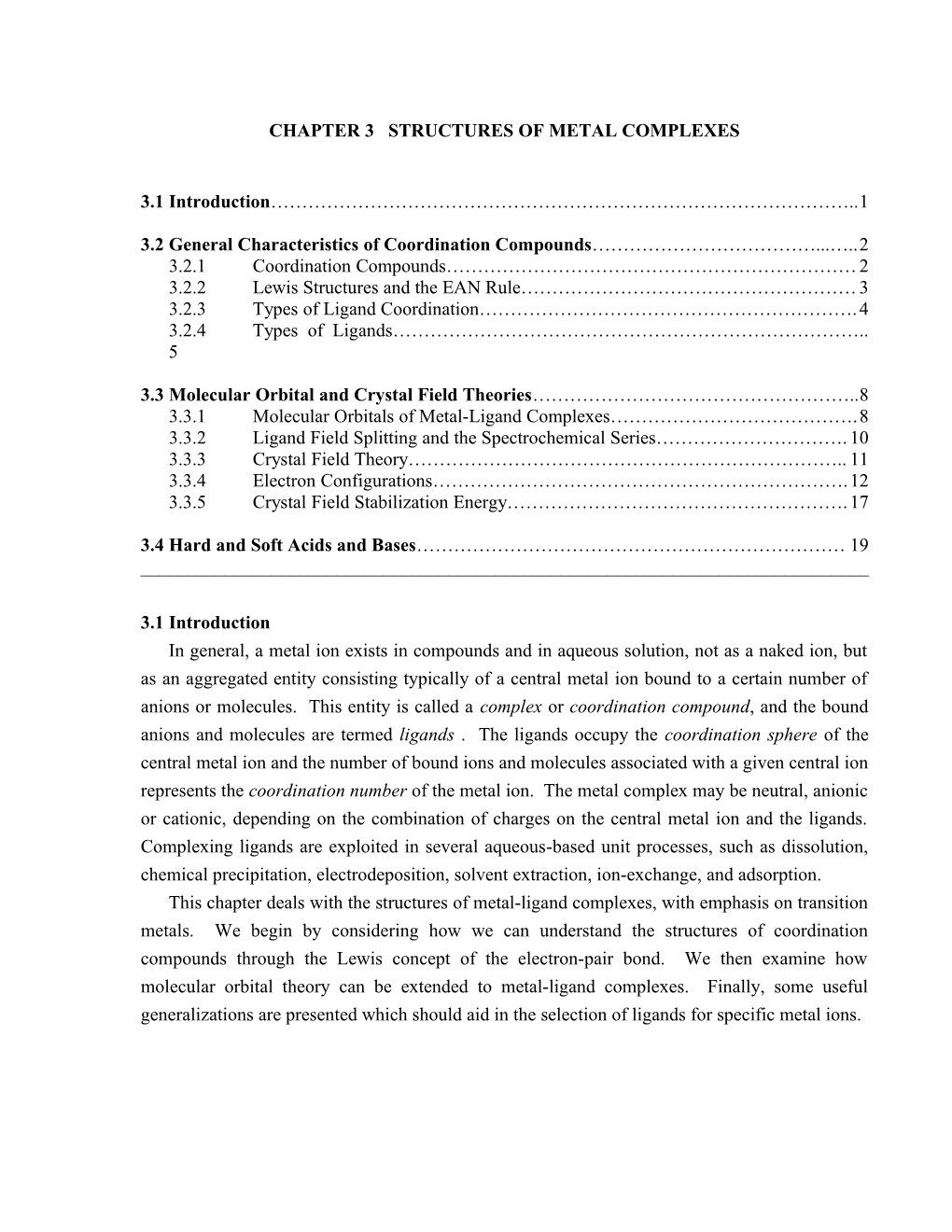 Chapter 3 Structures of Metal Complexes