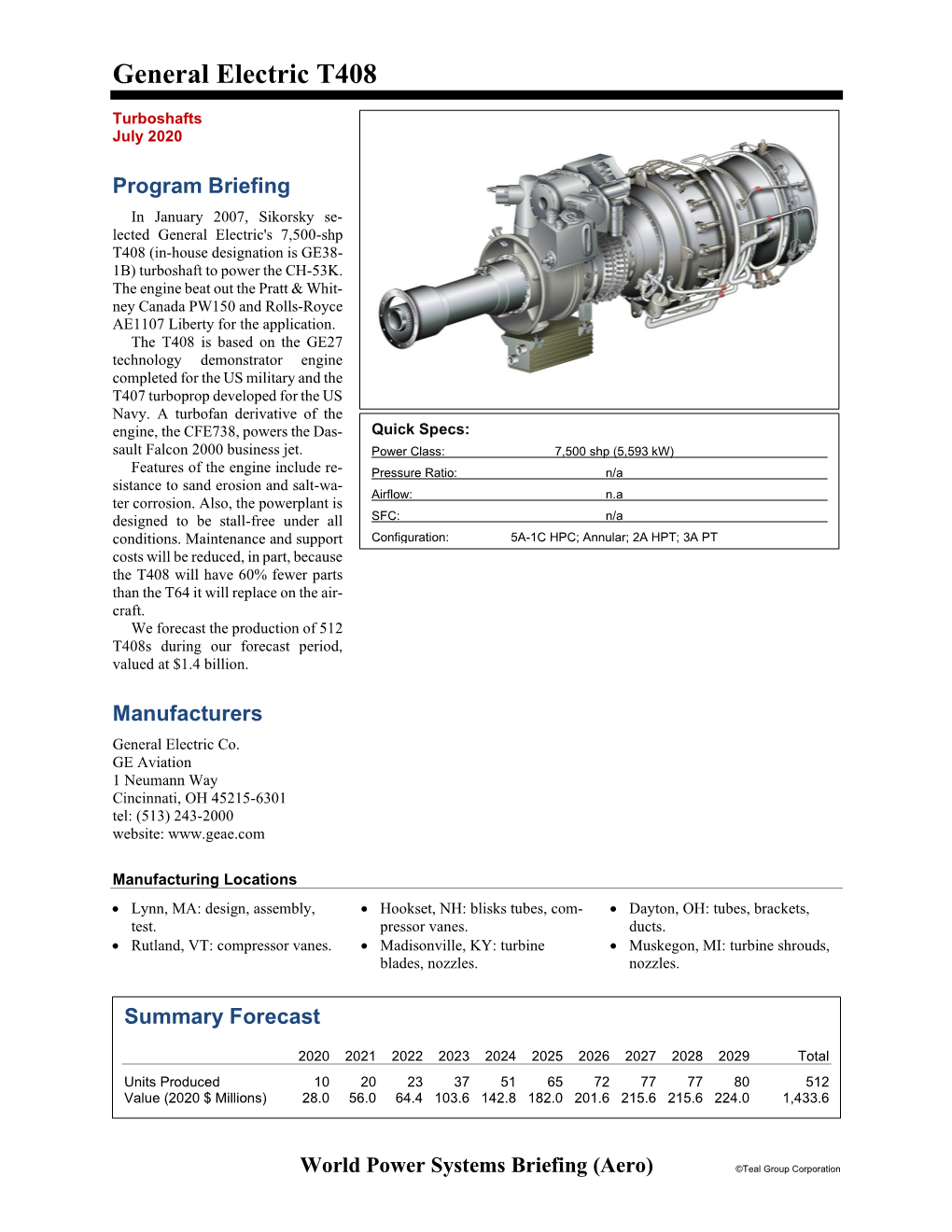 General Electric T408