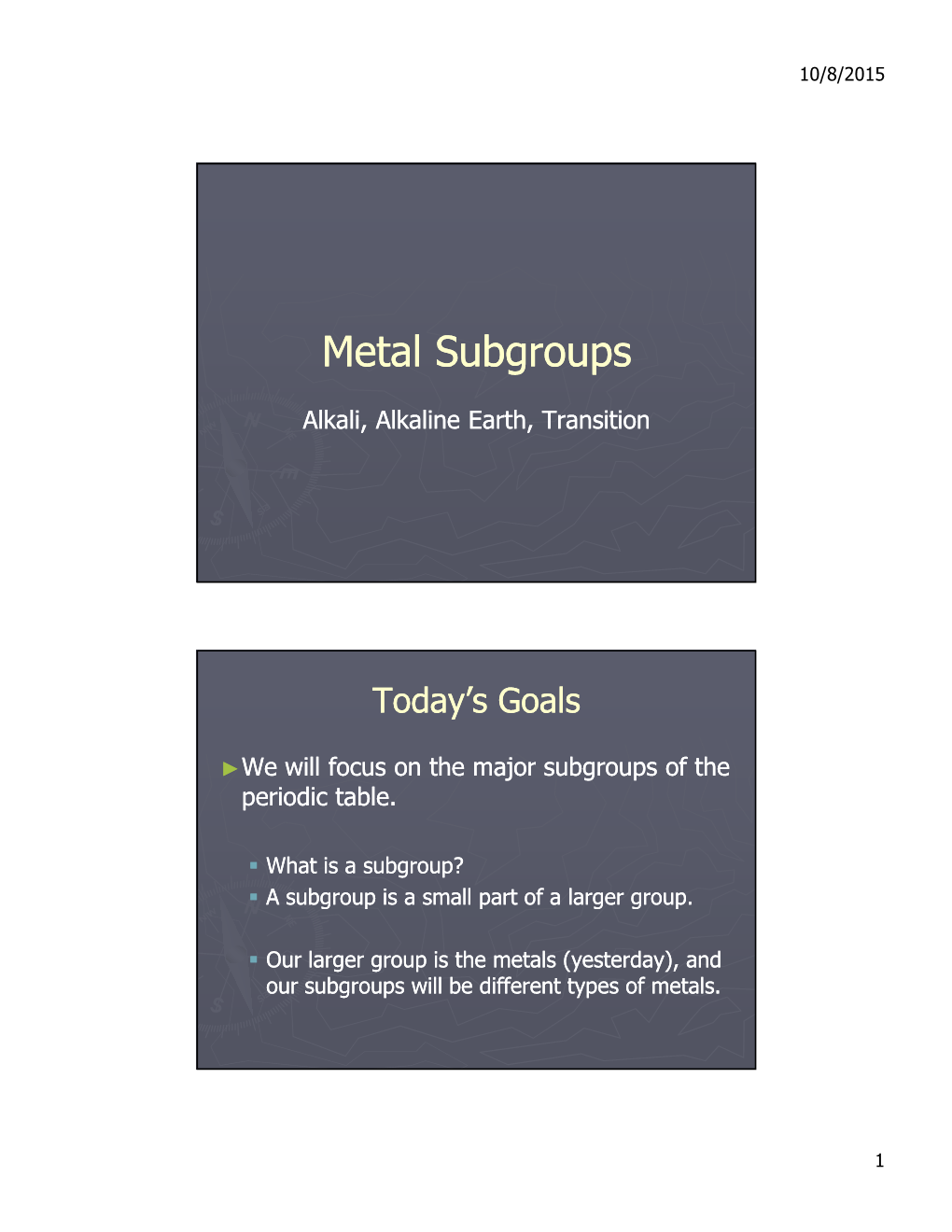 Metal Subgroups