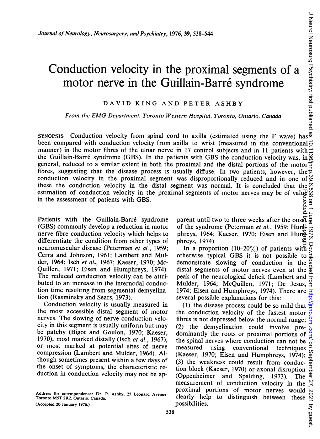 Motor Nerve in the Guillain-Barre Syndrome