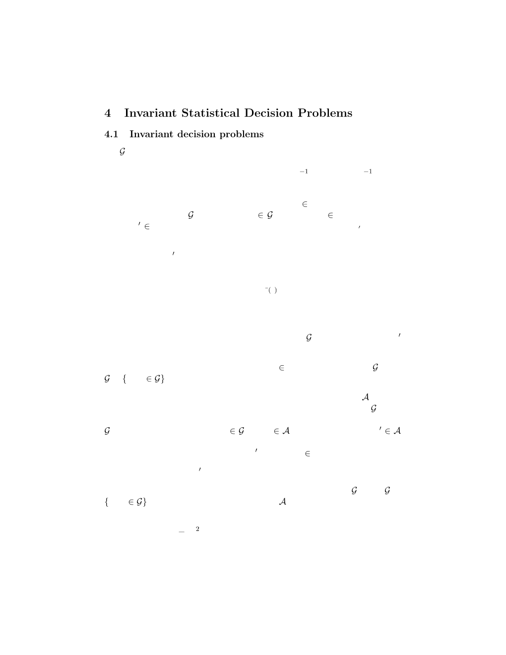 4 Invariant Statistical Decision Problems