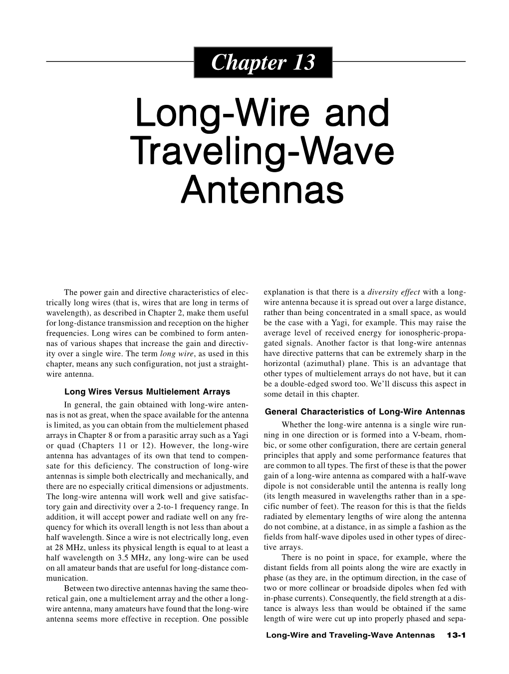 Chap 13: Long-Wire & Traveling-Wave Antennas