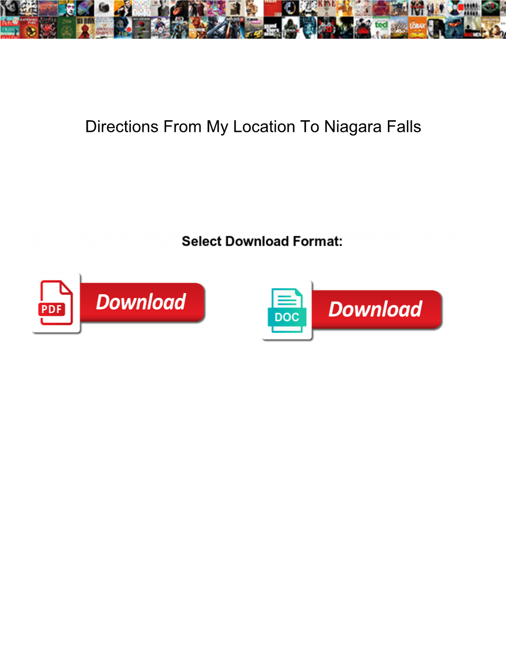 Directions from My Location to Niagara Falls
