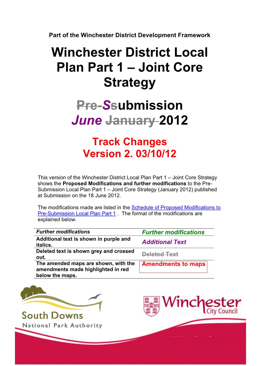 Part of the Winchester District Development Framework