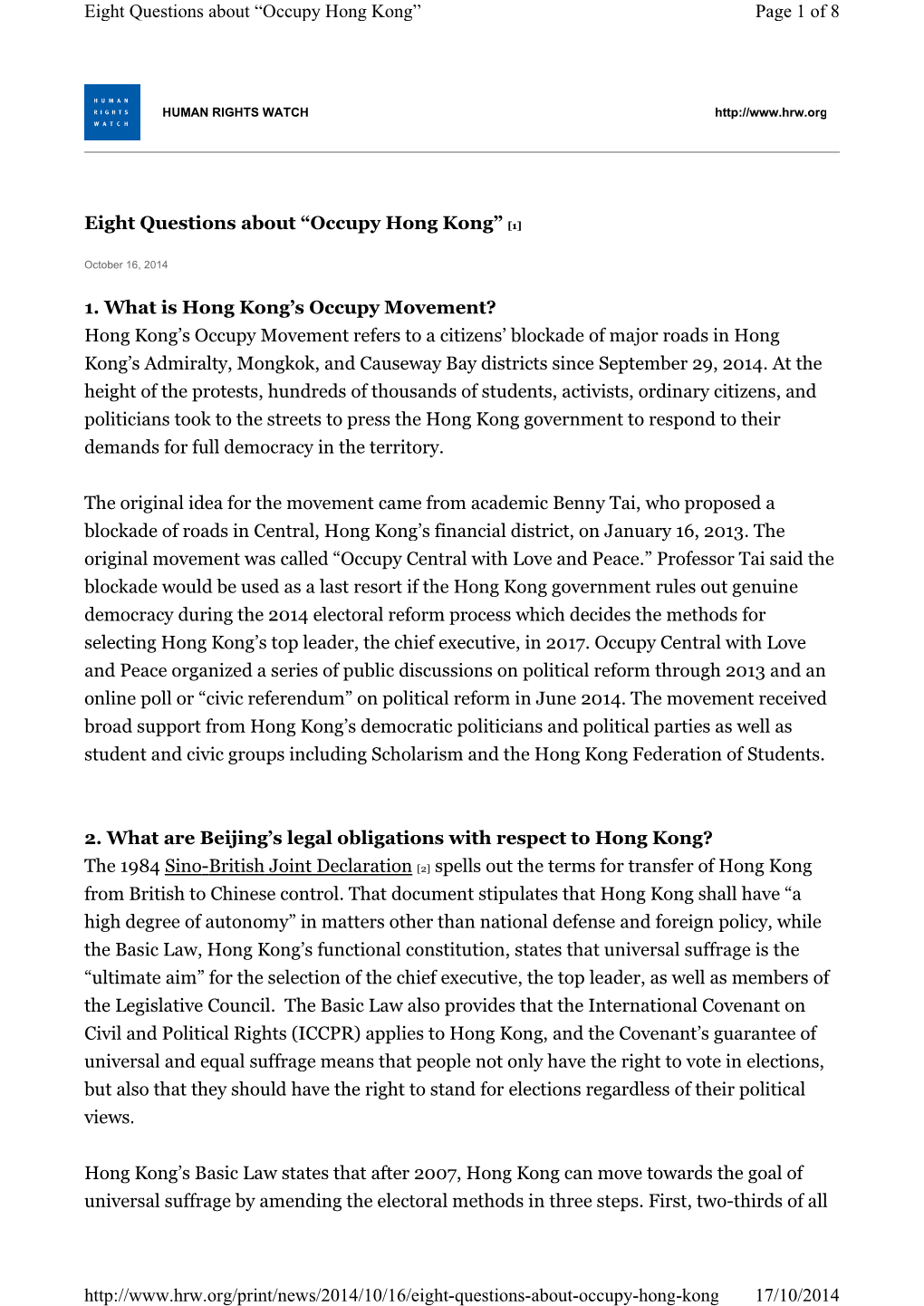 Occupy Hong Kong ” Page 1 of 8