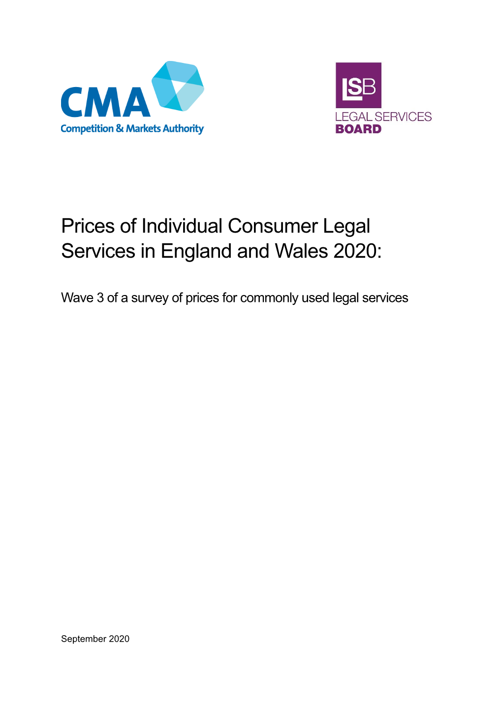 Prices of Individual Consumer Legal Services September 2020