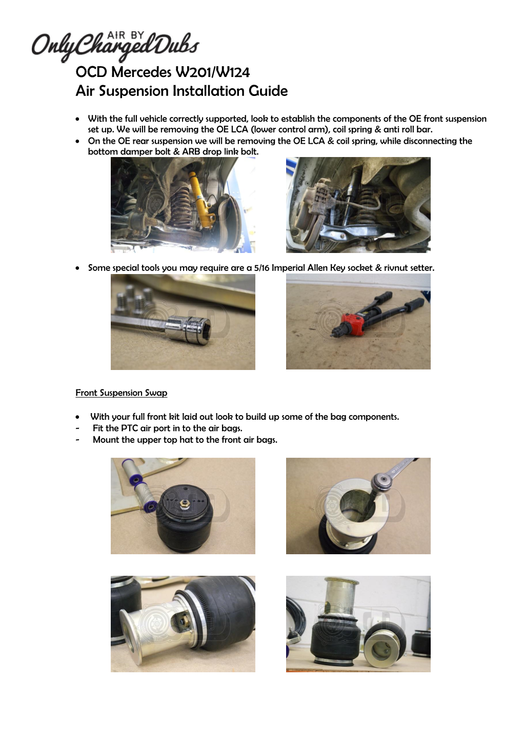 OCD Mercedes W201 Air Suspension Installation Guide