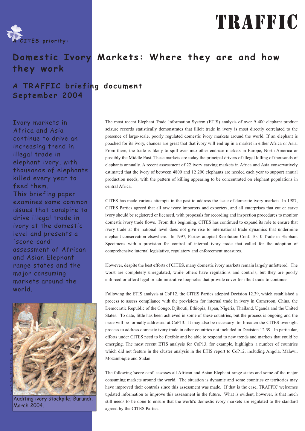 Domestic Ivory Markets : Where They Are and How They Work (PDF, 510