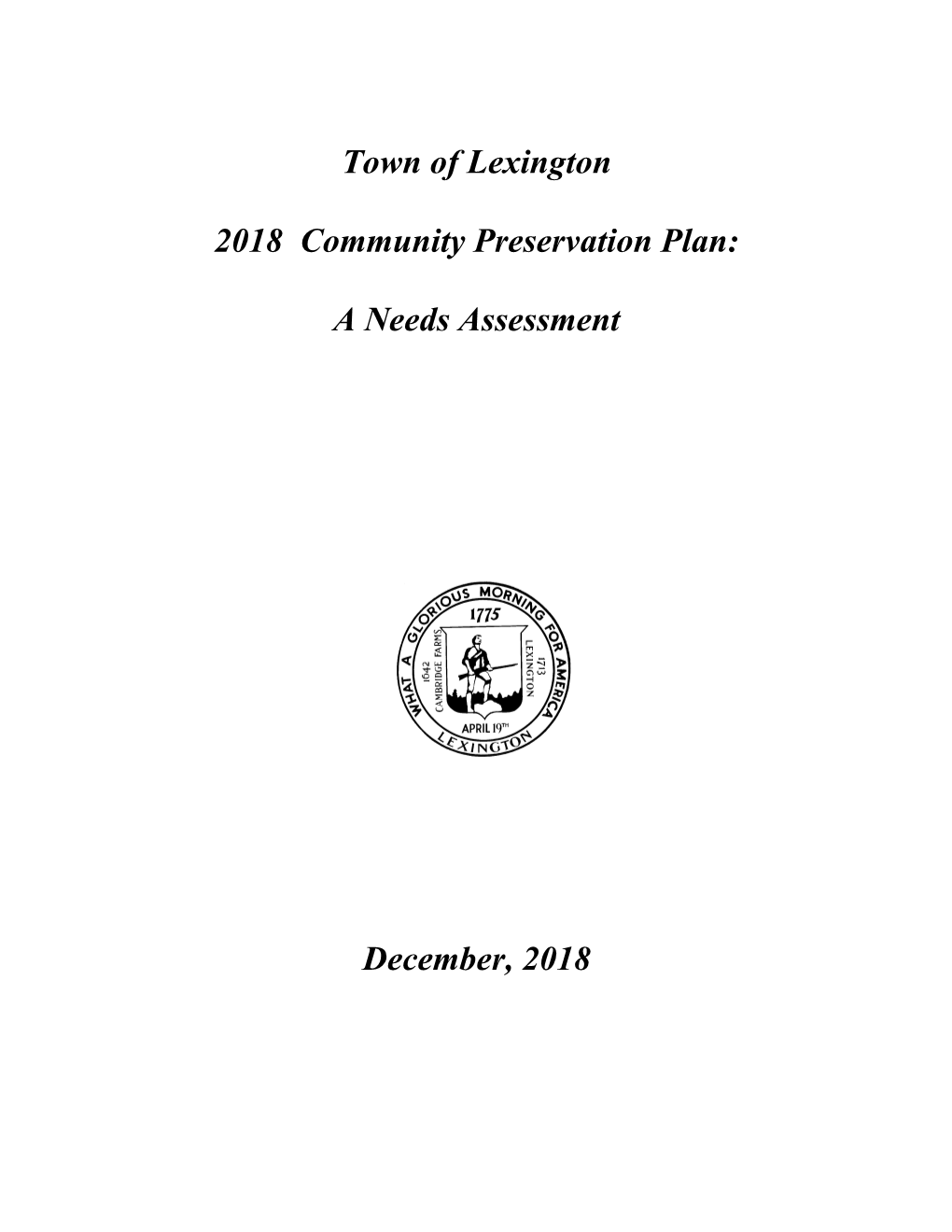 Town of Lexington 2018 Community