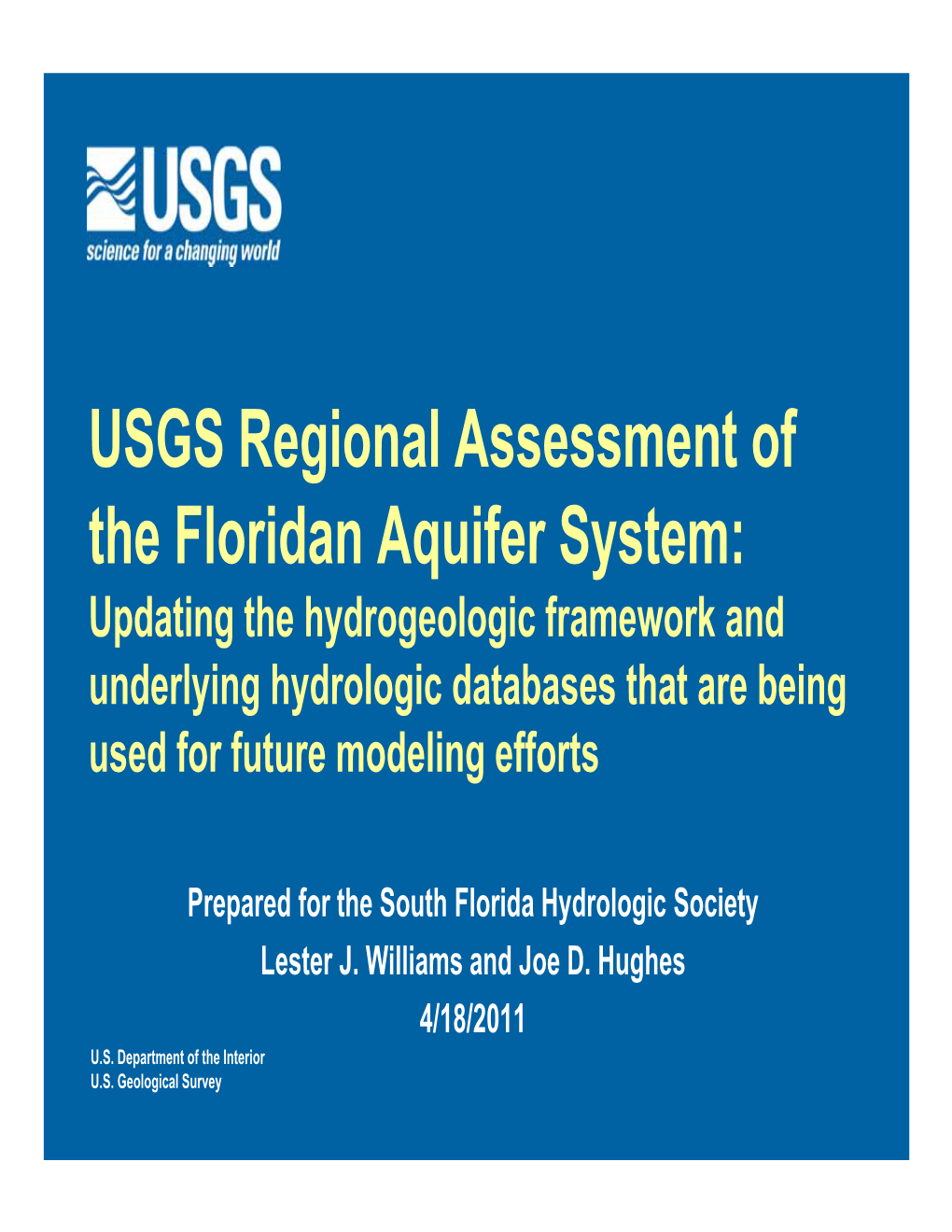 USGS Regional Assessment of the Floridan Aquifer System