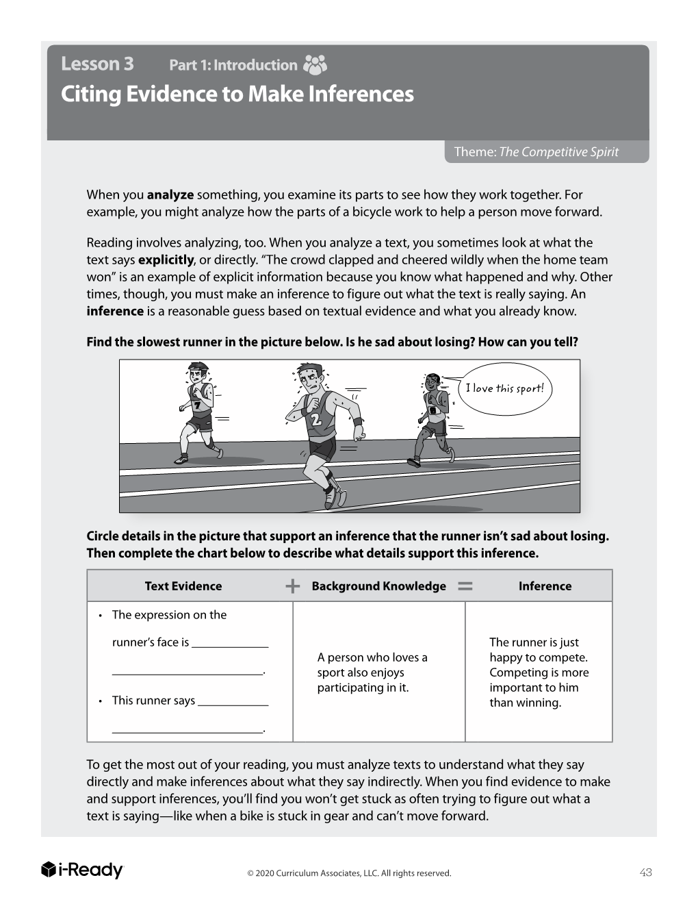 Lesson 3 Part 1: Introduction Citing Evidence to Make Inferences