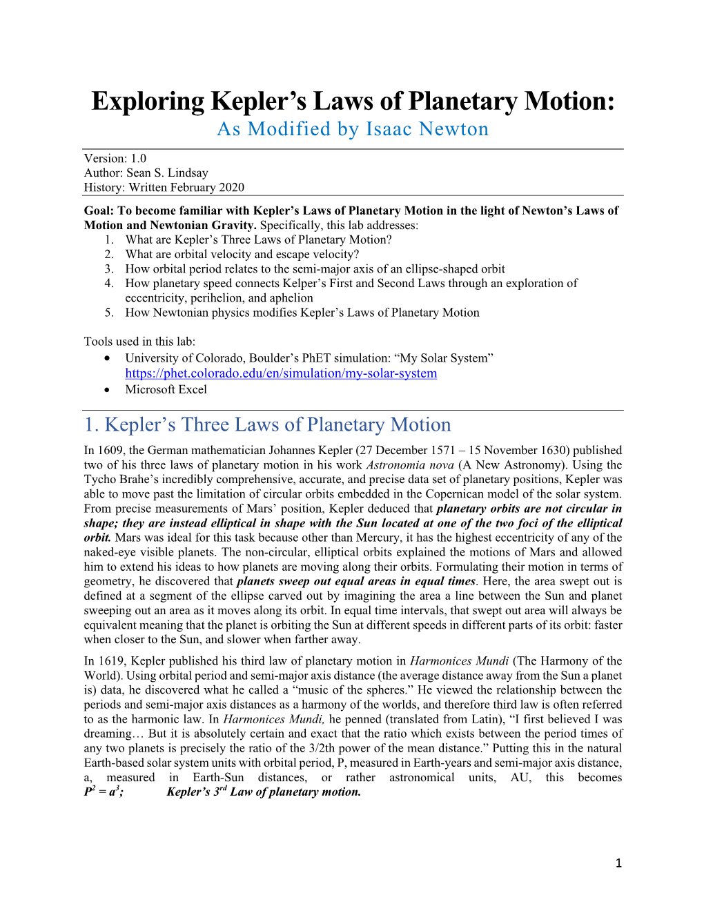 Exploring Kepler's Laws of Planetary Motion