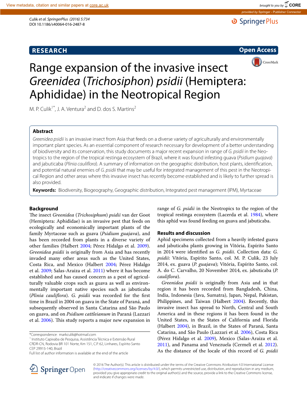 Psidii (Hemiptera: Aphididae) in the Neotropical Region M