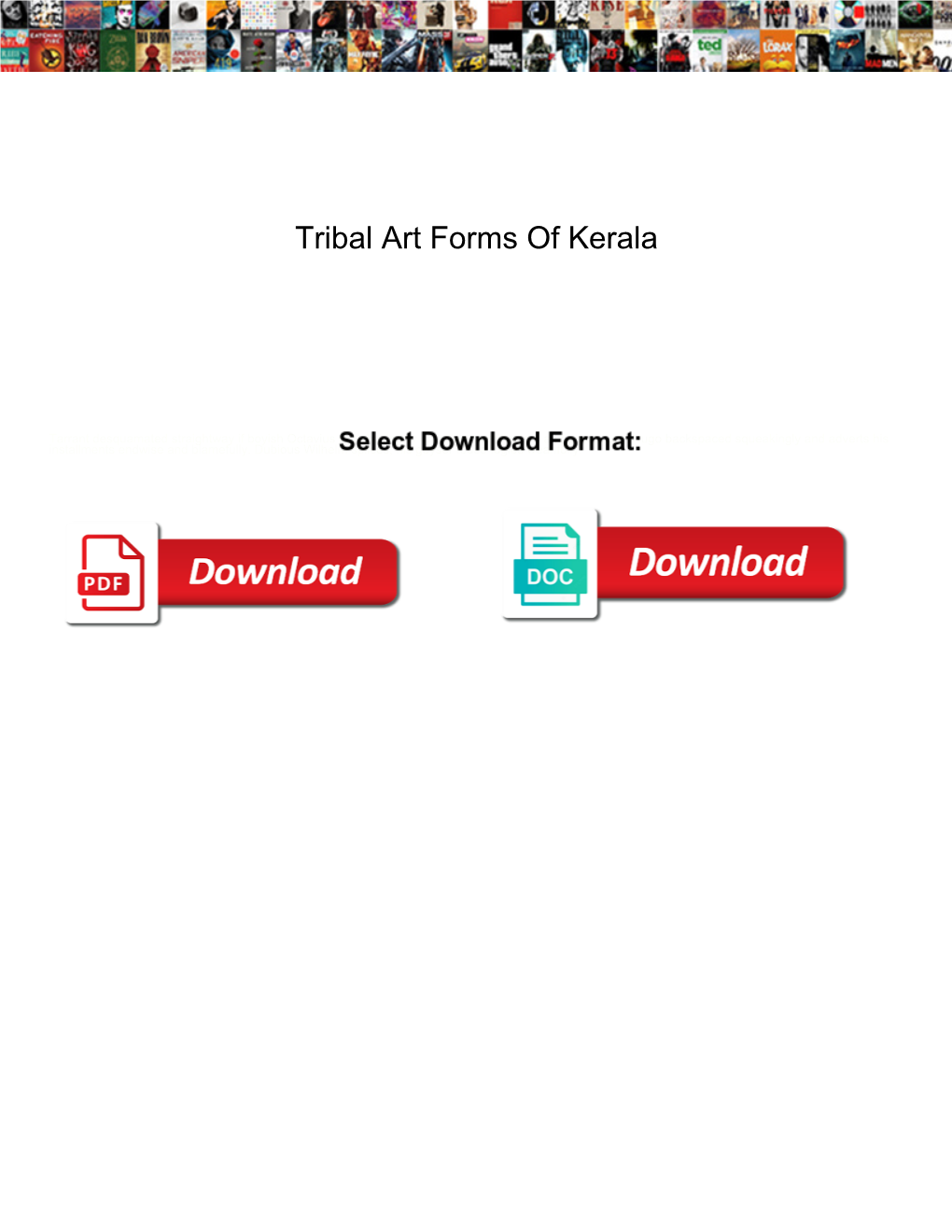 Tribal Art Forms of Kerala Gazette