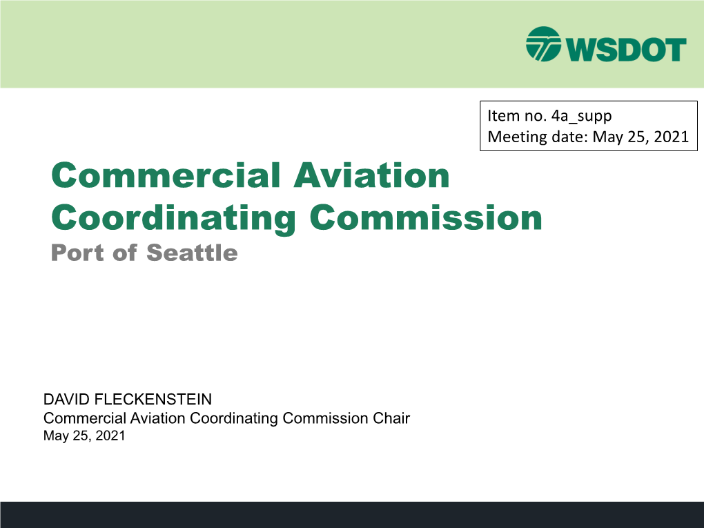 Commercial Aviation Coordinating Commission Port of Seattle