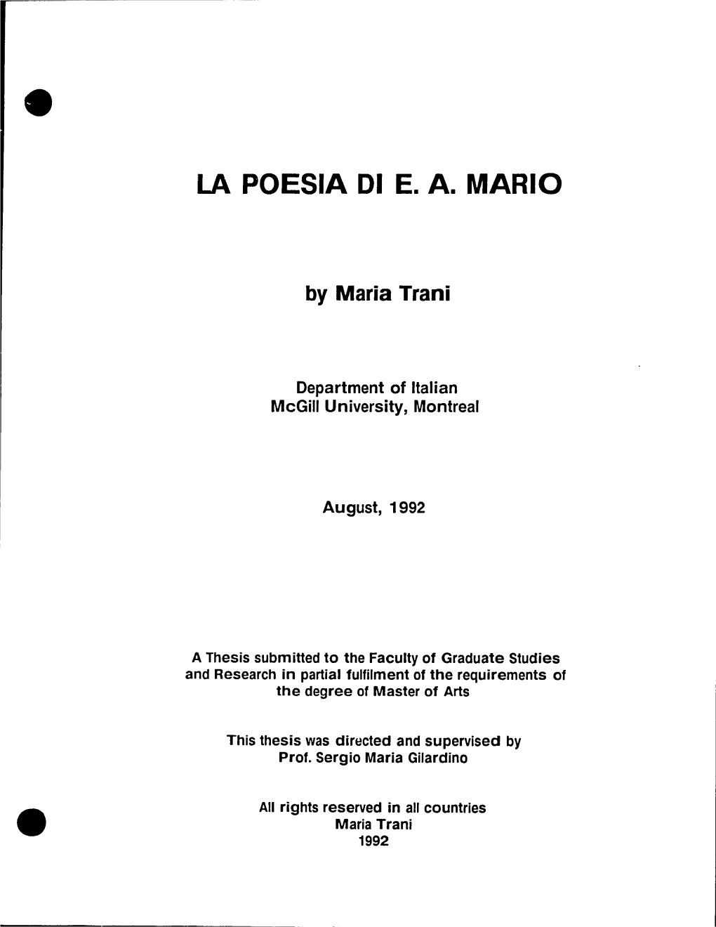 La Poesia Di E. A. Mario