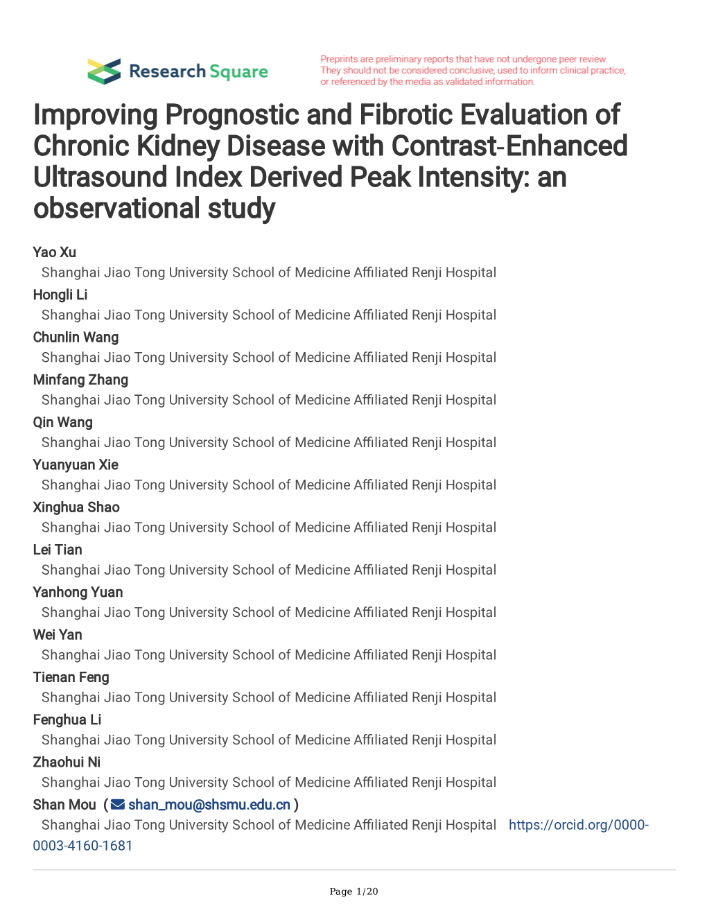 Improving Prognostic and Fibrotic Evaluation of Chronic Kidney Disease with Contrast‐Enhanced Ultrasound Index Derived Peak Intensity: an Observational Study