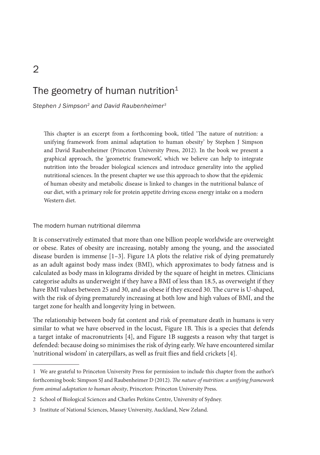 2 the Geometry of Human Nutrition1