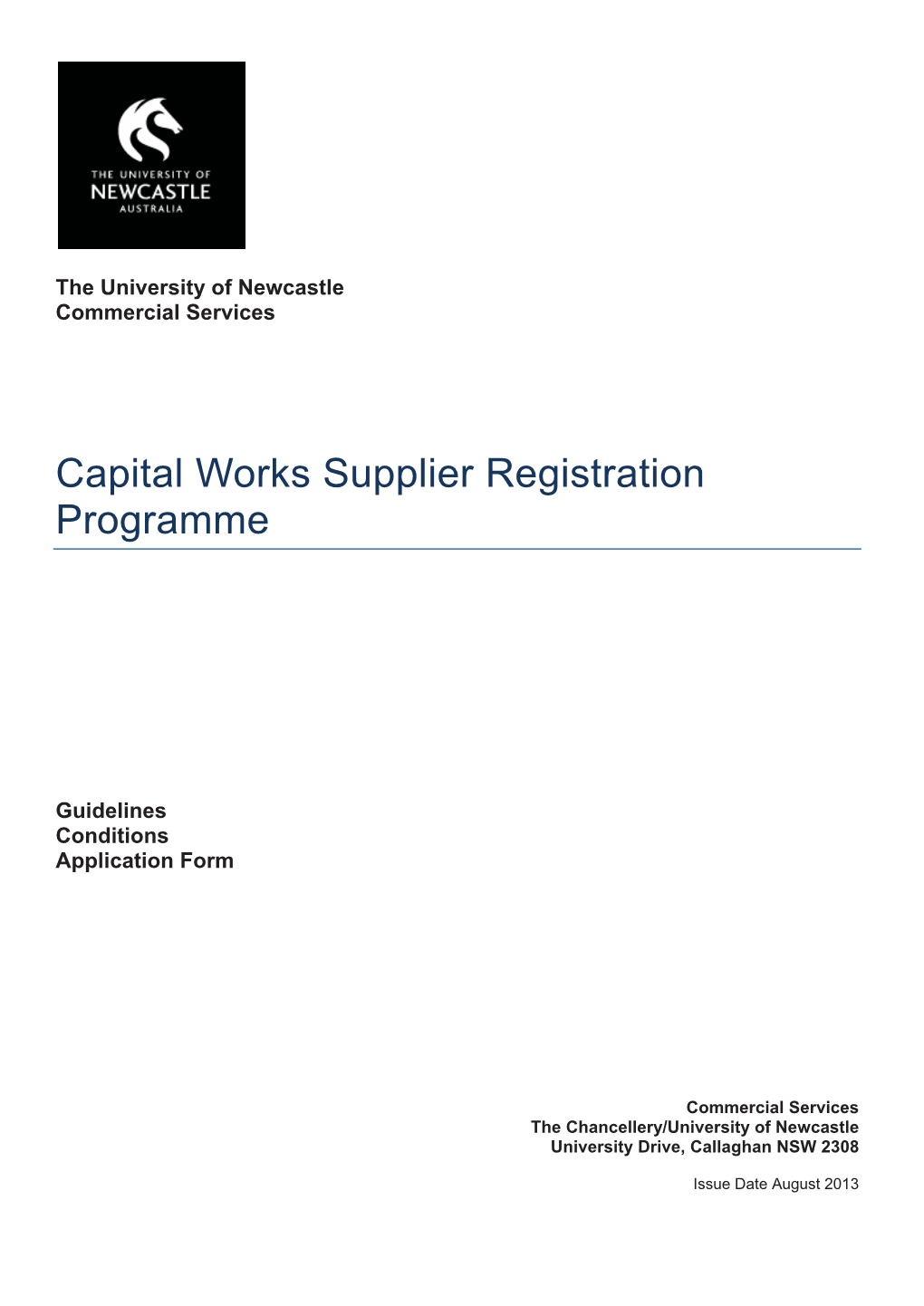 Capital Works Supplier Registration Programme