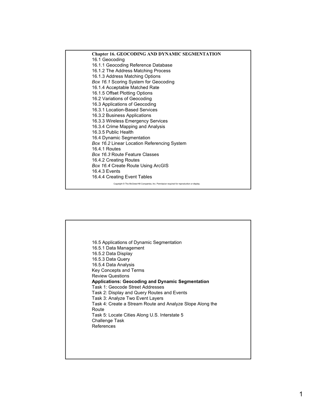 Chapter 16. GEOCODING and DYNAMIC SEGMENTATION 16.1