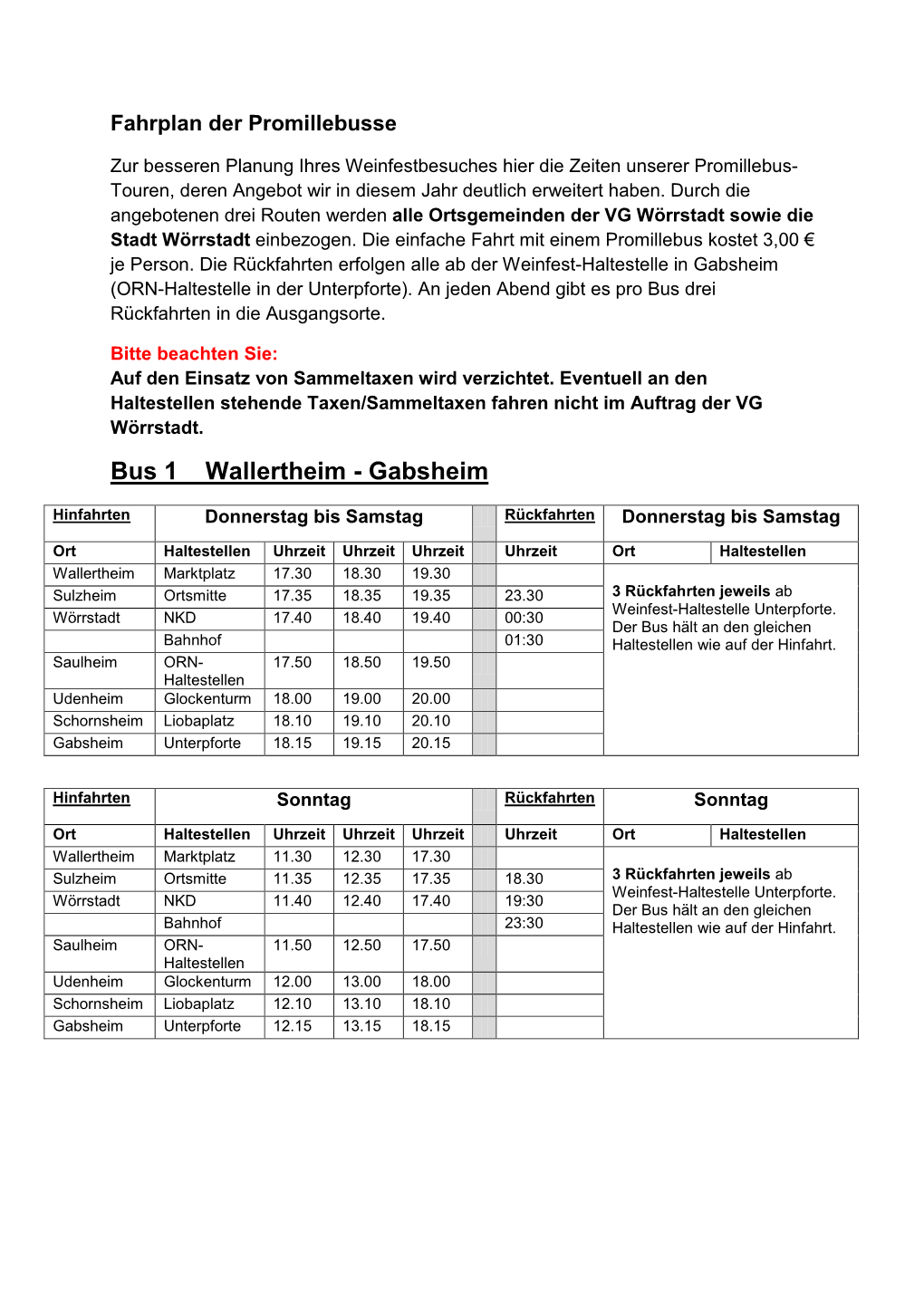 Bus 1 Wallertheim - Gabsheim