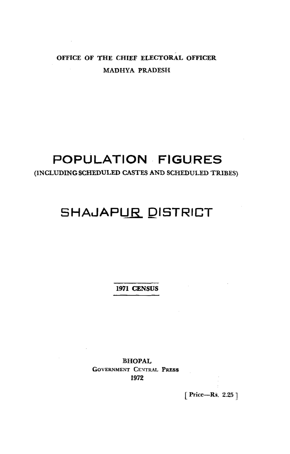 Population Figures, Shajapur