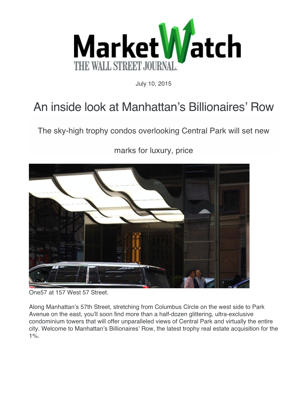 An Inside Look at Manhattan's Billionaires'